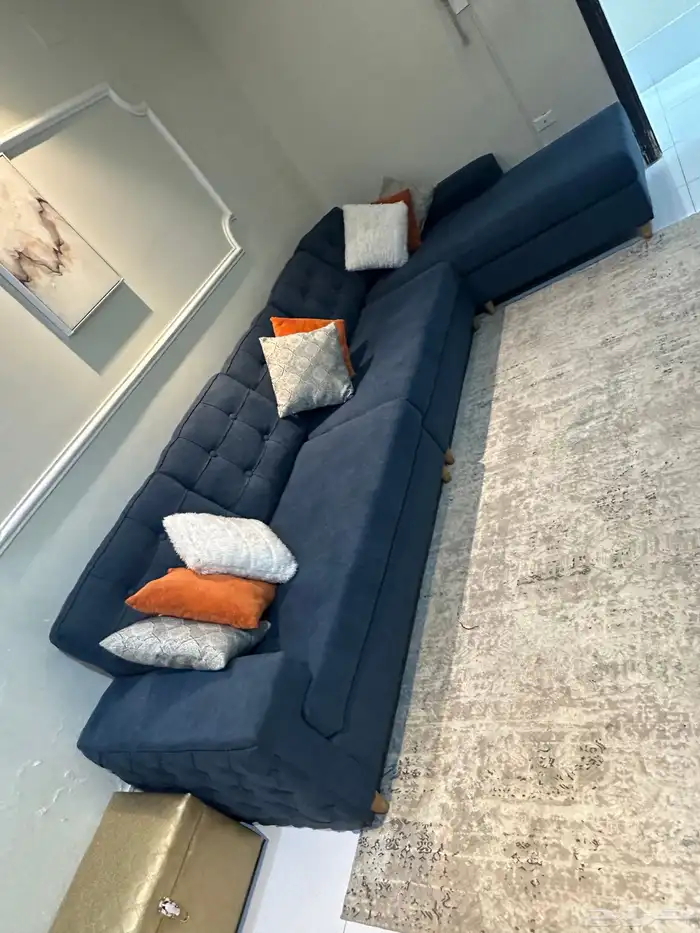 كنب حرف L شبه جديد 0