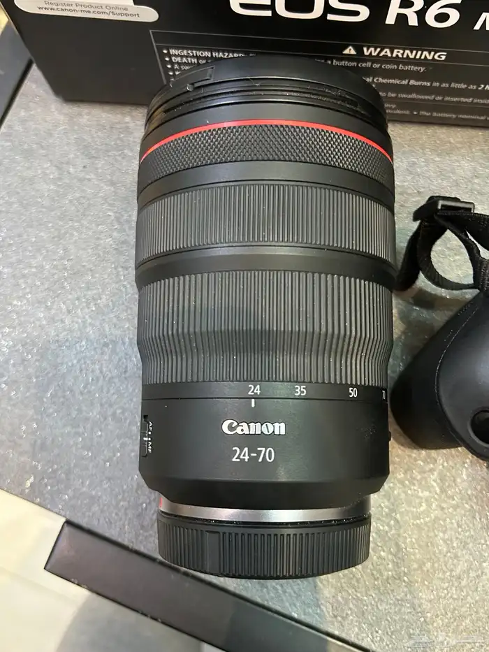 كاميرا كانون mark ll r6 مع جميع الملحقات وعدسة كانون 24-70 3