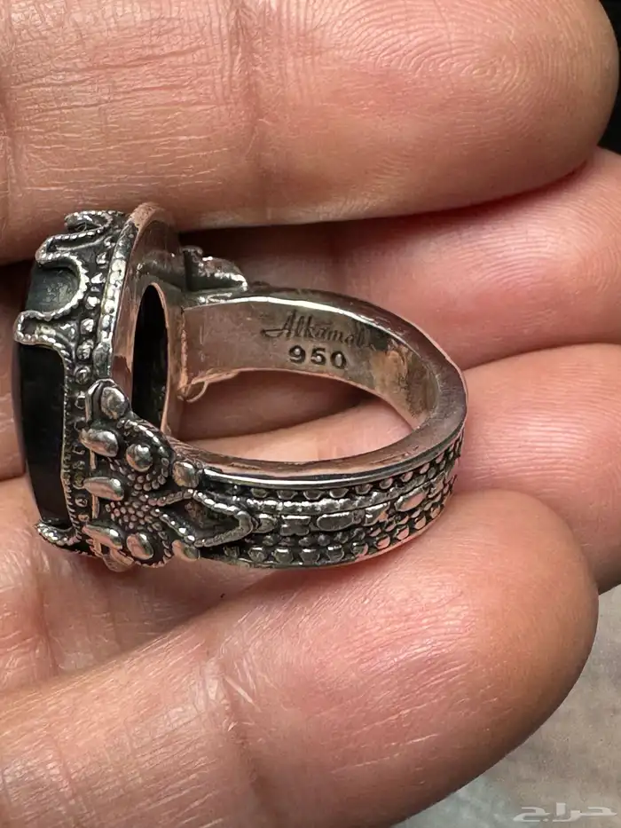 خاتم فضة يدوي عيار 950 عقيق يماني نوادر 12