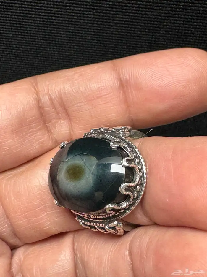 خاتم فضة يدوي عيار 950 عقيق يماني نوادر 8