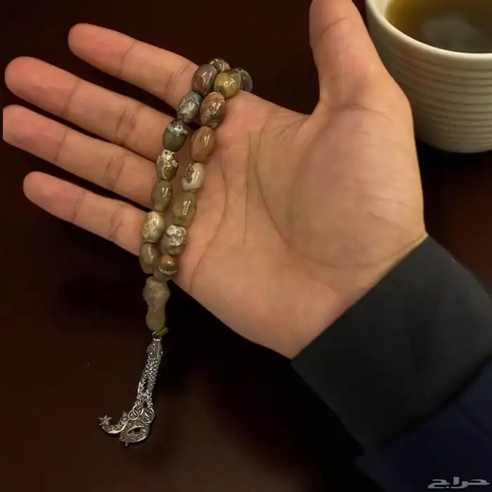 مسبحة عقيق طحلبي فاخرة 2