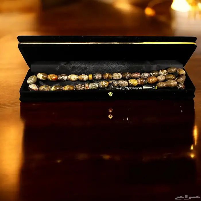 مسبحة عقيق طحلبي فاخرة 1