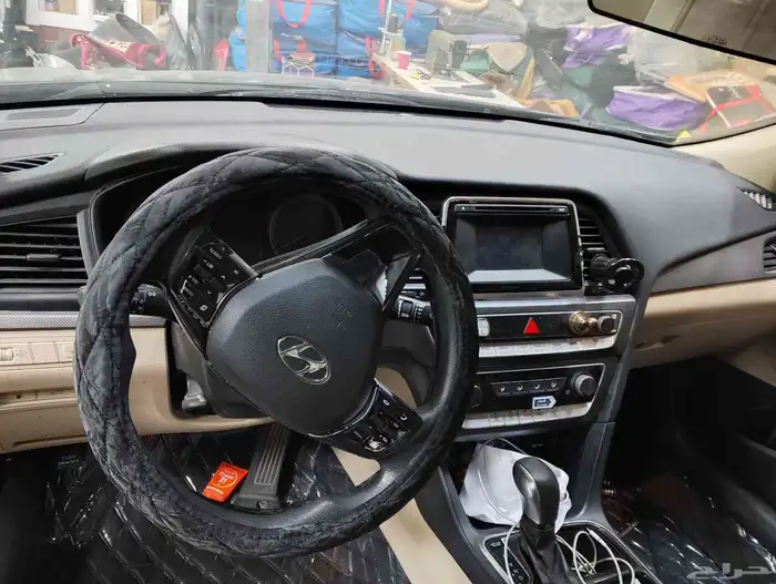 تنجيد قشرة طبلون سوناتا موديل 2016 جلد أسود مناسب جدا  لضباب 3