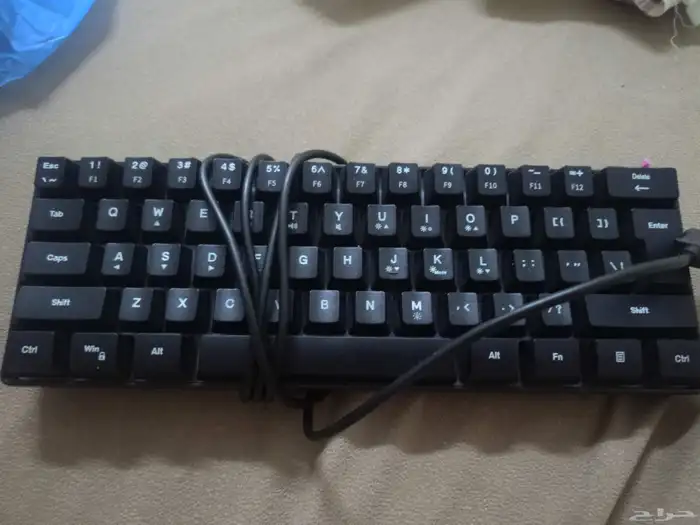 كيبورد اسود اضاءه ار جي بي مع ماوس ار جي بي 0