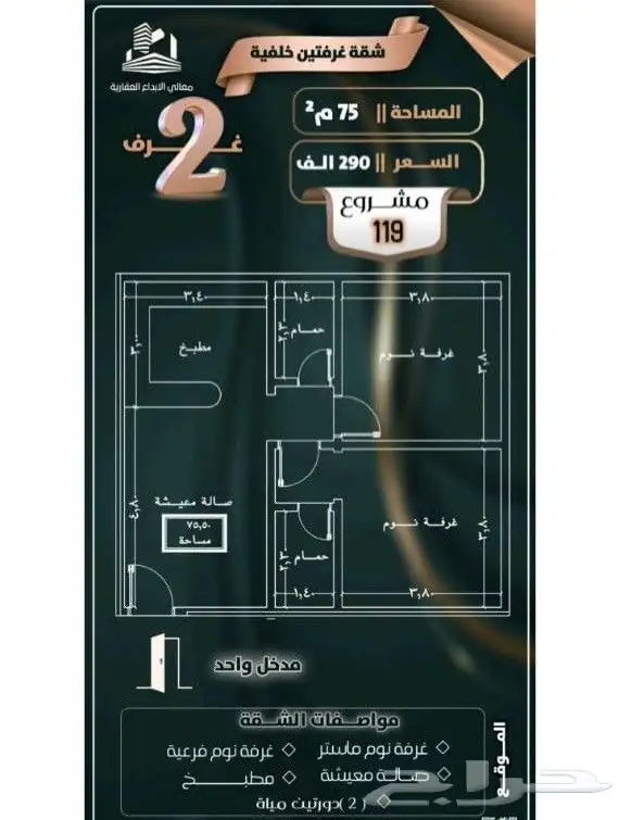 شقق تمليك للبيع للسكن ولاستثمار في حي الصفاء غرفتين وثلاث 3