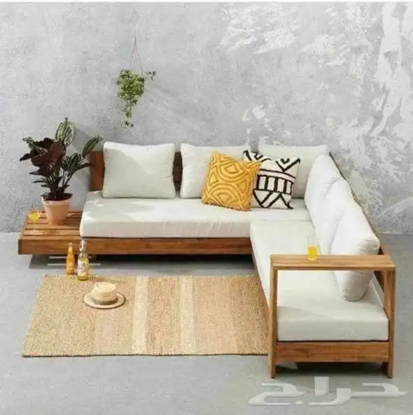 جلسات الخارجية الحديد والخشب 0