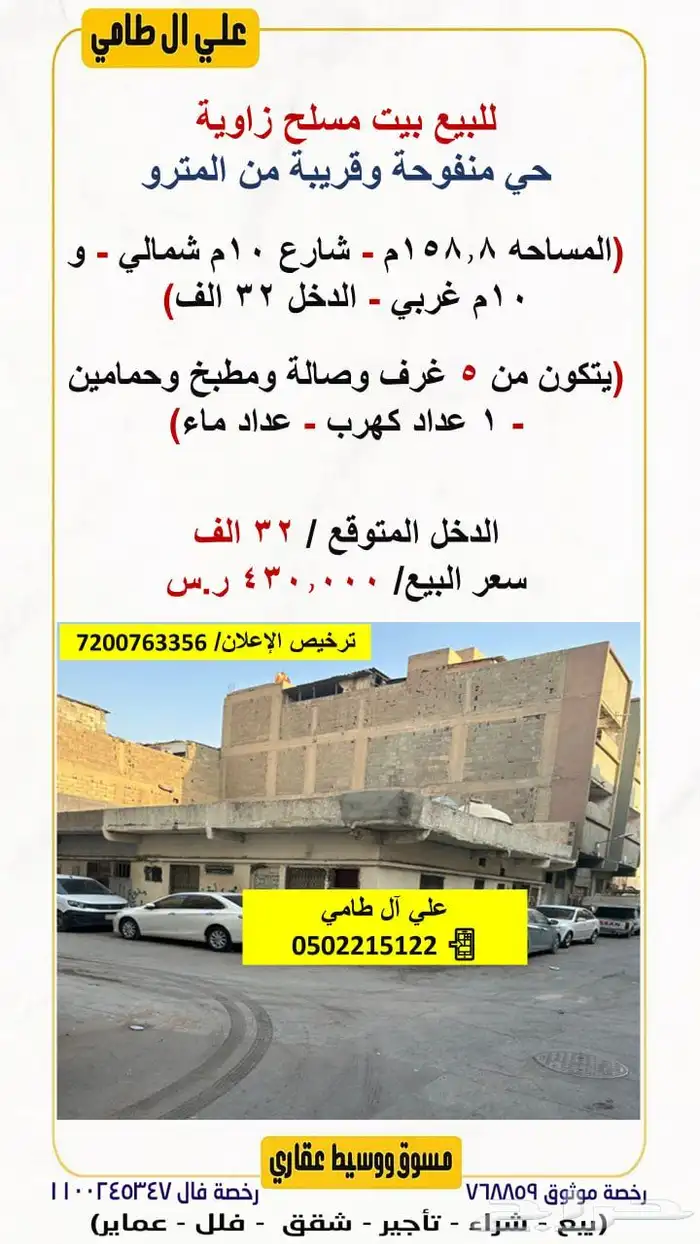 بيت مسلح زاوية حي منفوحة 0