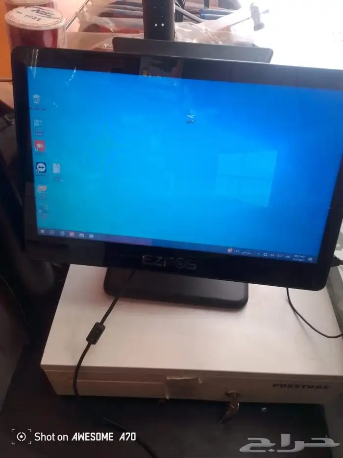 جهاز كاشير مع طابعه صغير وصندوق للبيع 1