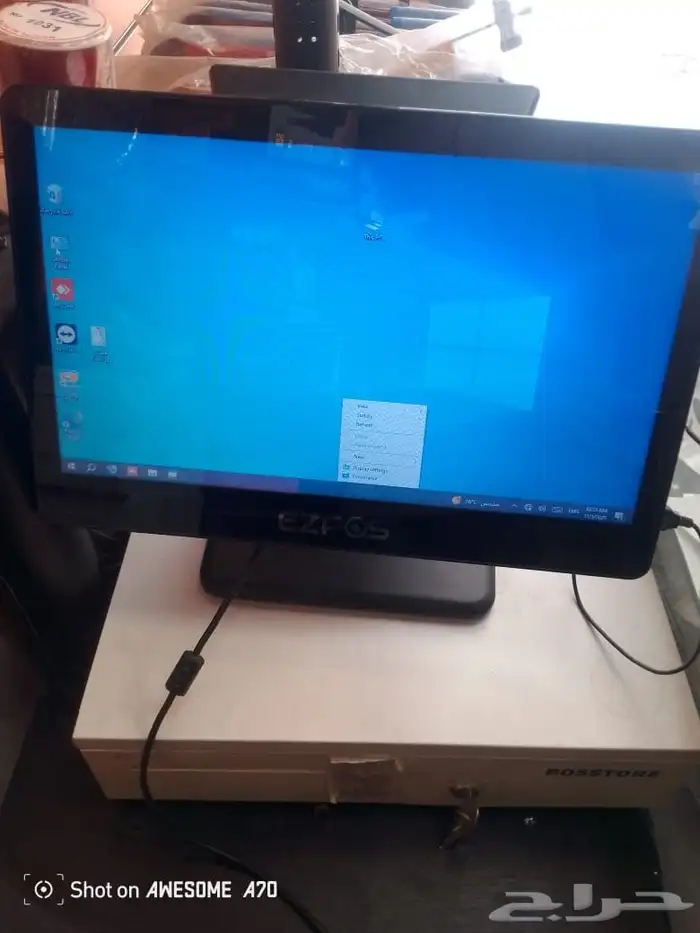 جهاز كاشير مع طابعه صغير وصندوق للبيع 0