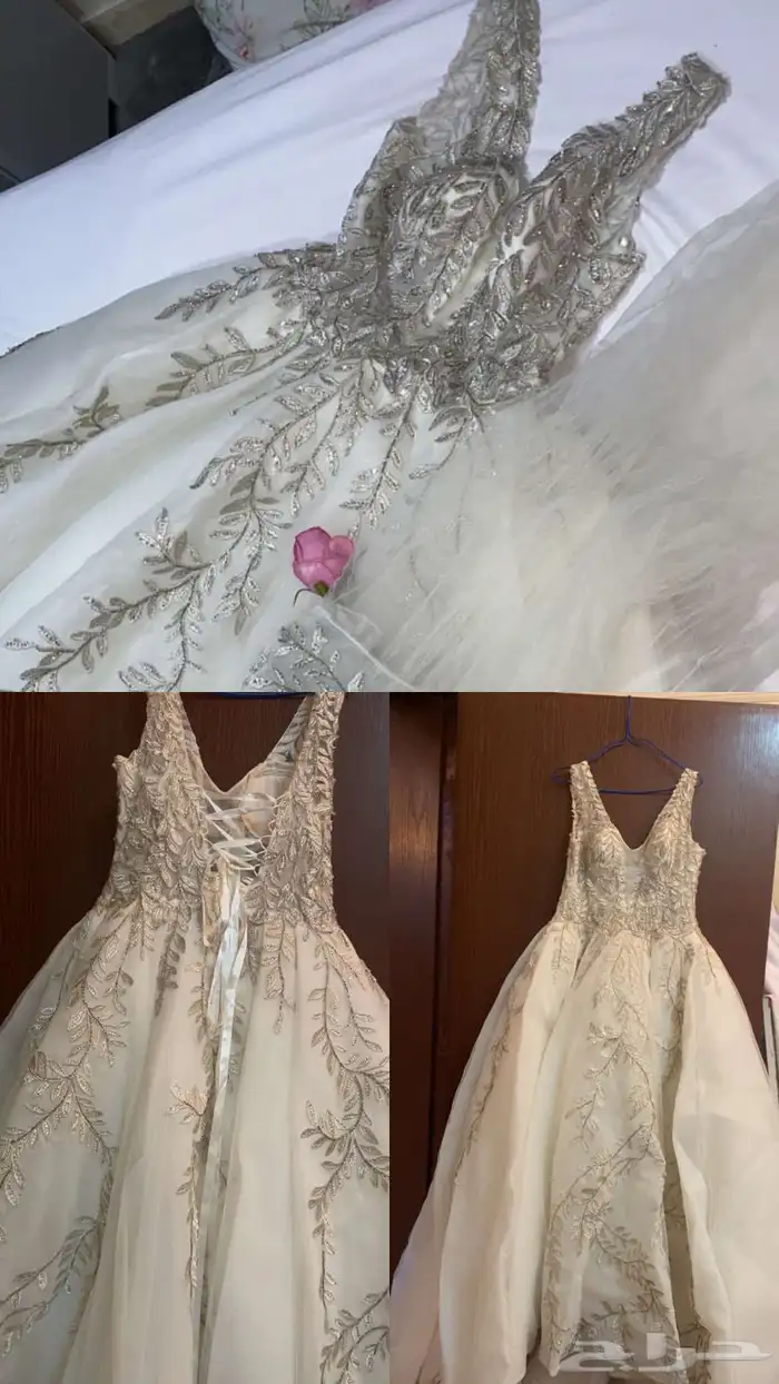 فستان زفاف ناعم مع طرحه انيق 6