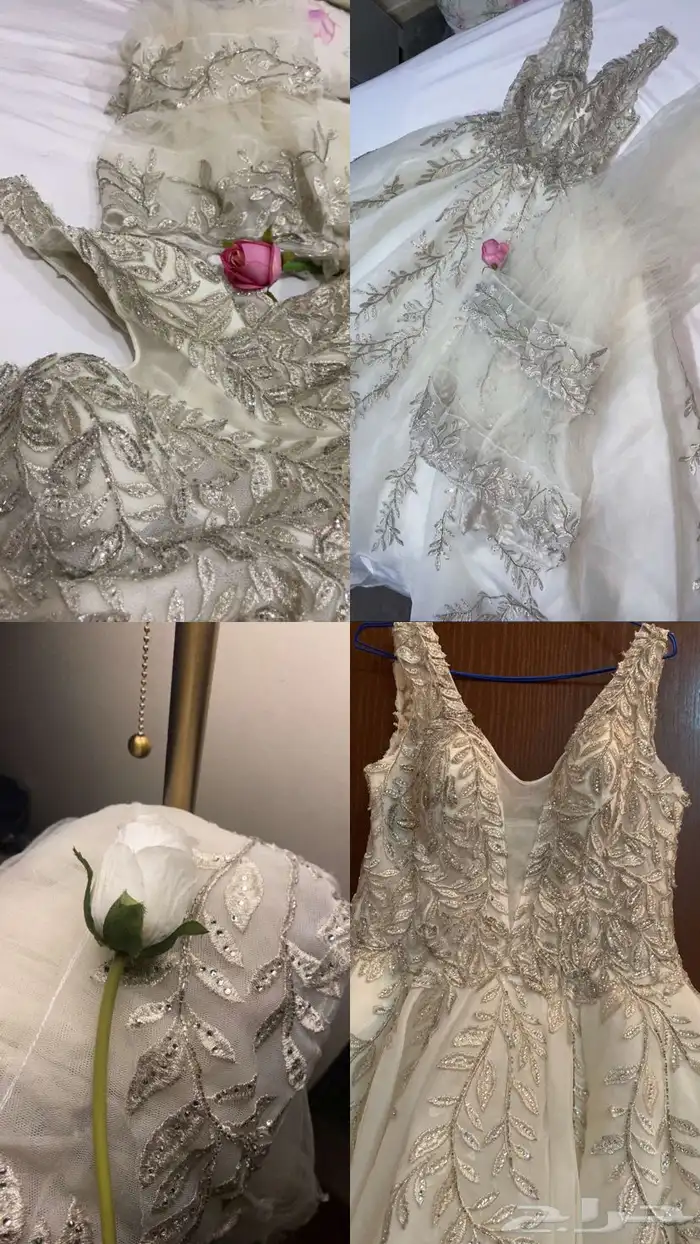 فستان زفاف ناعم مع طرحه انيق 4