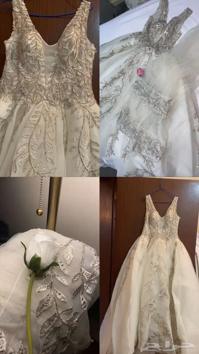 فستان زفاف ناعم مع طرحه انيق 3