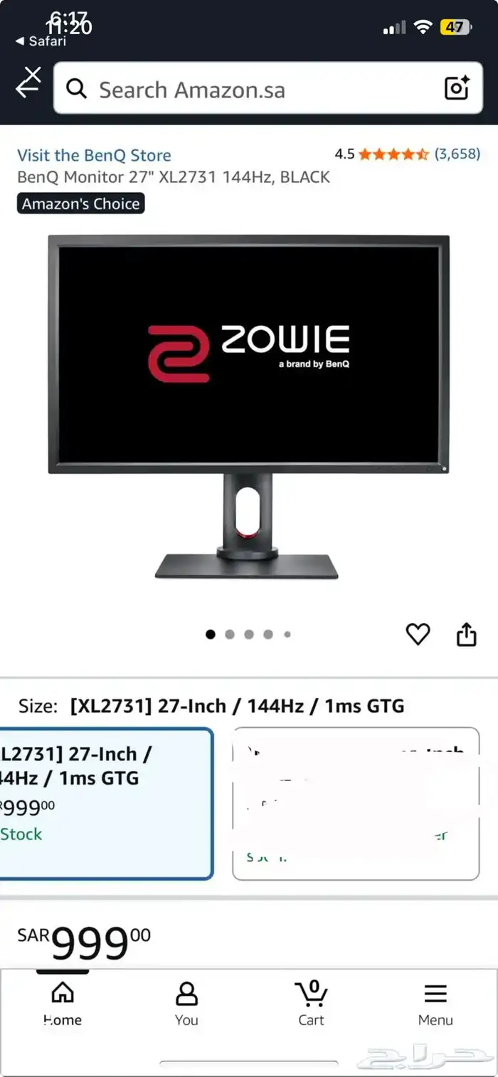 XL2731 benq 144 Hzشاشة 0