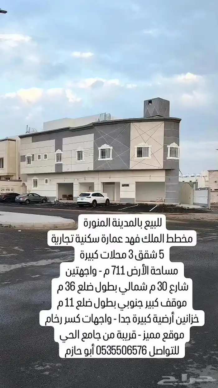 عمارة سكنية موقع مميز حي حثم داخل الحد 29