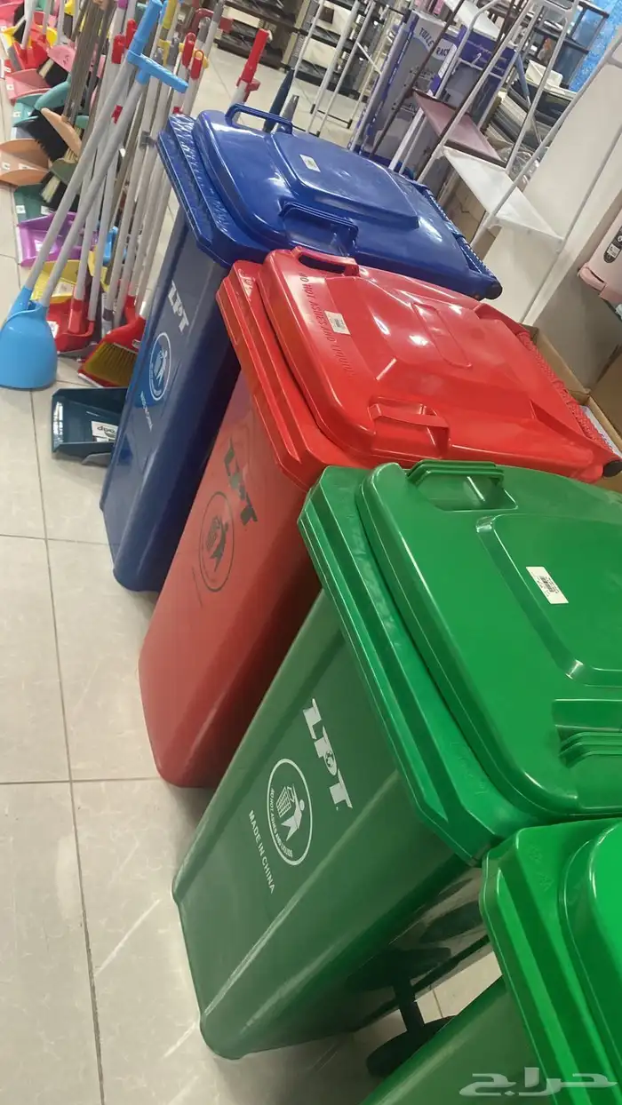 سلة زباله 240 ليتر بكفر وبدعسه و بدون دعسه الوان واشكال سطل 25
