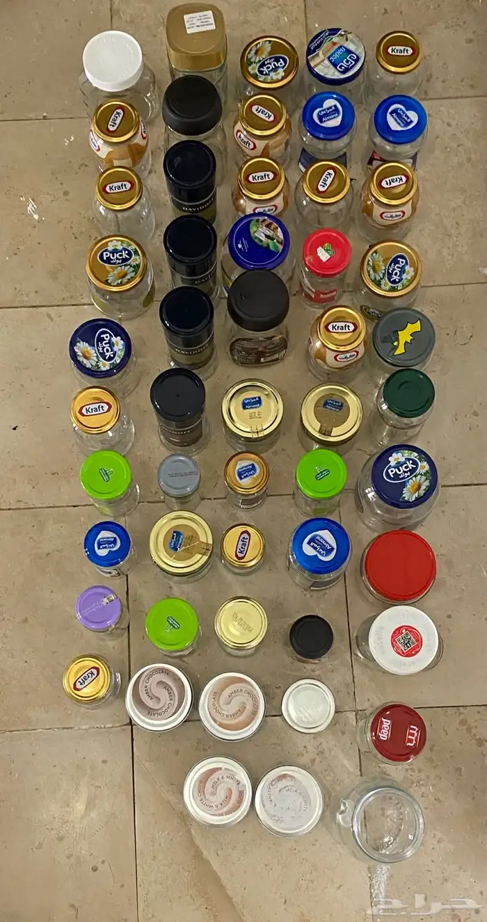 للبيع-علب زجاج متنوعة الأحجام(بحالة ممتازة) 0