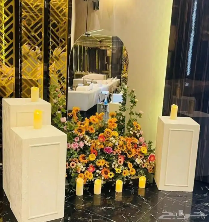 تأجير كوشات مداخل مرايات عقود ورد منسقين كراسي طاولات زل 10