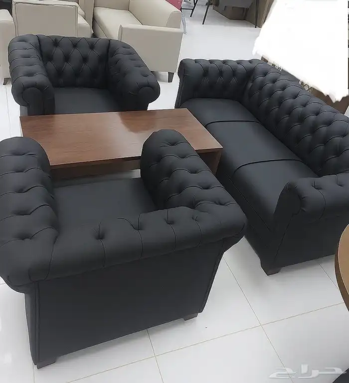 طقم كنب جلد مكتبي مودرن فخم و كنب انتظار 4