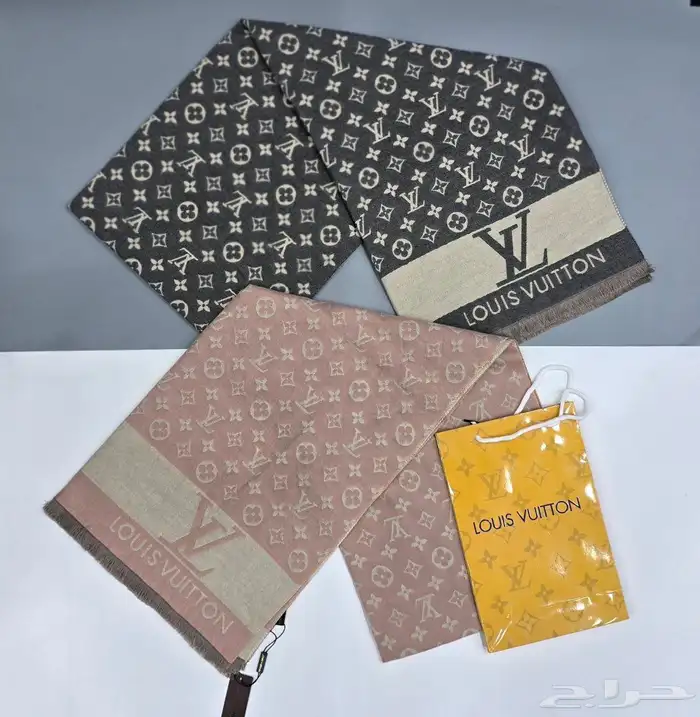 شالات ماستر كواليتي شنيل  بربري  لويس فيتون  فندي  هرمز 20