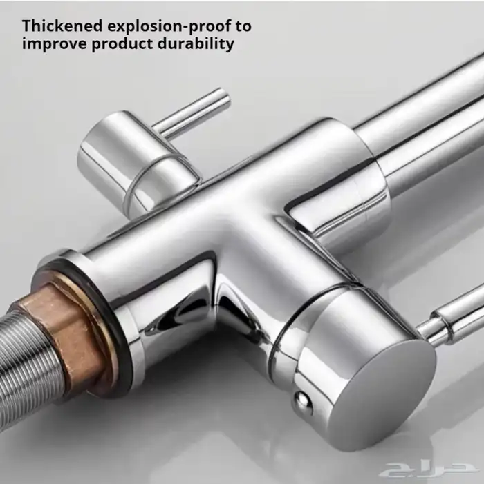 خلاط مجلى كروم مطفي ثلاثة خطوط مع خط ماء للشرب 4