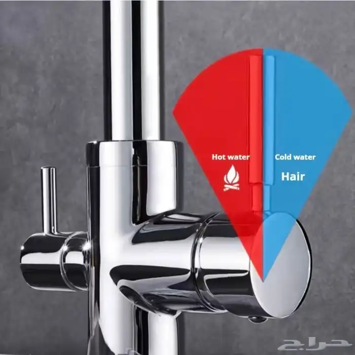خلاط مجلى كروم مطفي ثلاثة خطوط مع خط ماء للشرب 3