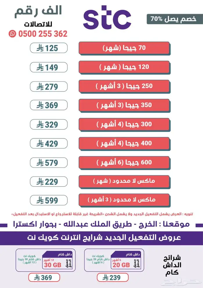 شرايح نت STC عروض 0