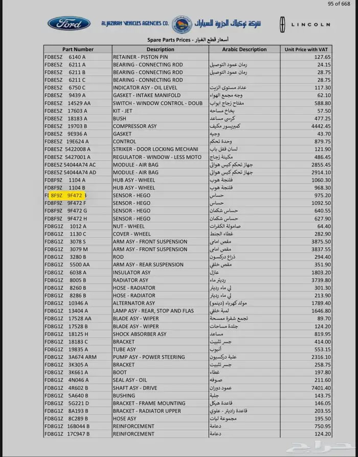 طرمبة بنزين ضغط عالي اكسبديشن 2017 وحساس اكسجين 4