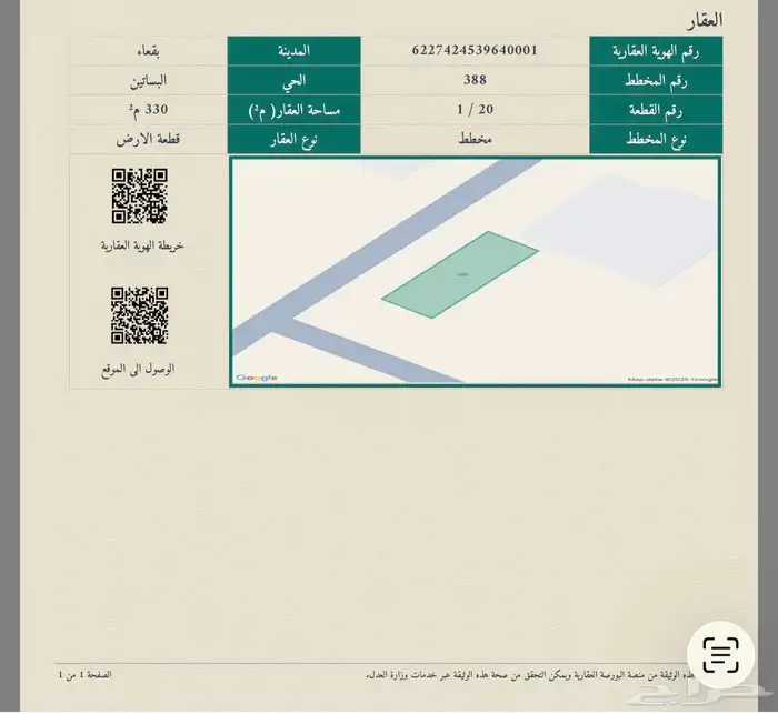 ارض بمخطط البساتين للبيع بسعر مميز 1