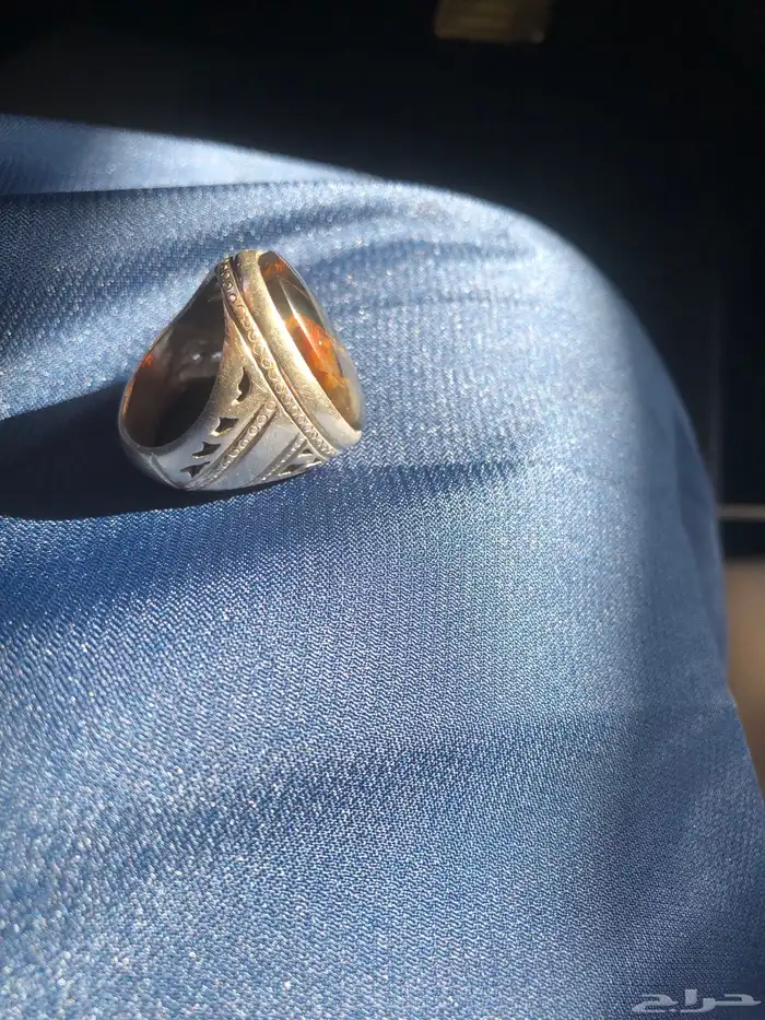 خاتم عقيق يمني فضه ثقيله 2