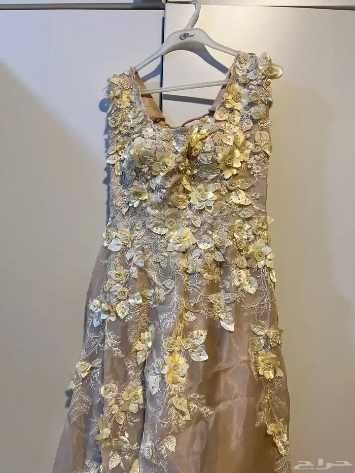 فستان مفصل ينفع اسمول وينفع ميديم فيه حبل ورا لبسه وحده فقط 0