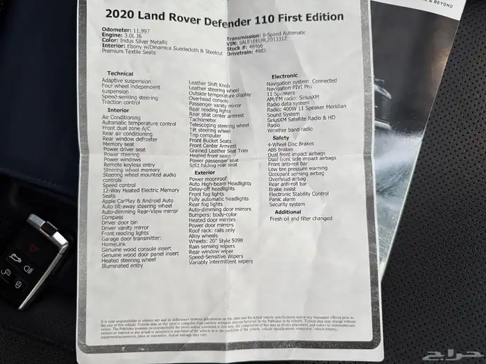 رنج روفر ديفندر FIRST EDITION 110 موديل 2020 ( إصدار خاص ) 32