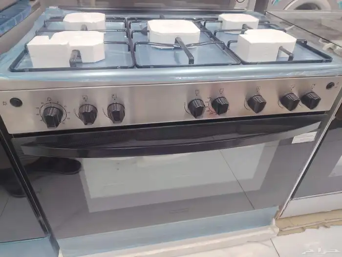 فرن غاز فريجيدير 60 90 سم 5 عيون سيلفر بواجهة استيل ستوك 6