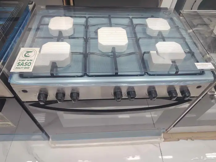 فرن غاز فريجيدير 60 90 سم 5 عيون سيلفر بواجهة استيل ستوك 5