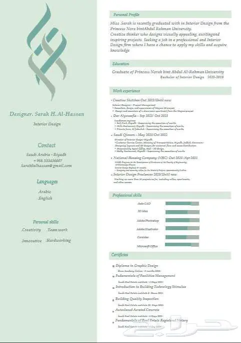 تصميم السيرة الذاتية CV او ATS CV باحترافية واقل تكلفة ووقت 9