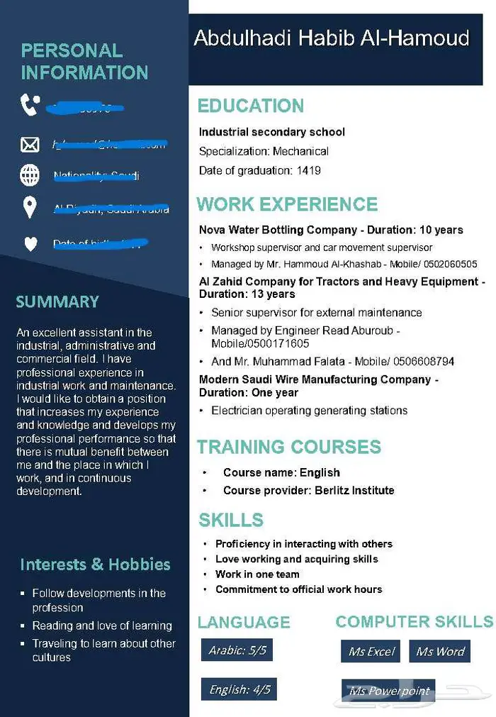 تصميم السيرة الذاتية CV او ATS CV باحترافية واقل تكلفة ووقت 6