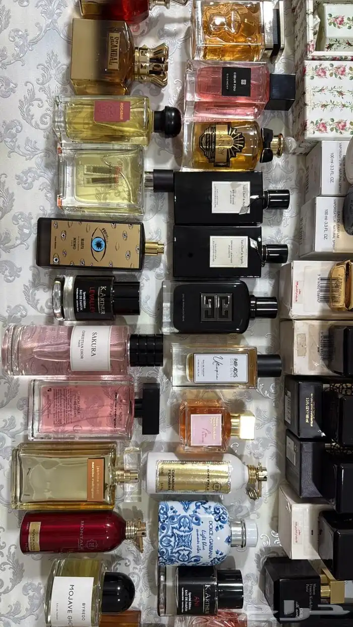 عطور اصليه ماركات بكراتين وبعضها بدون كراتين بربع القيمه 34