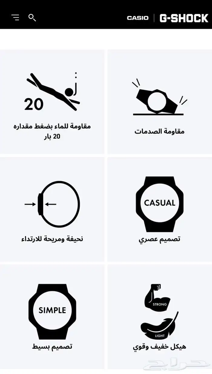 ساعة كاسيو أصلية موديل ( GA - 2100 - 1A1 ) 6