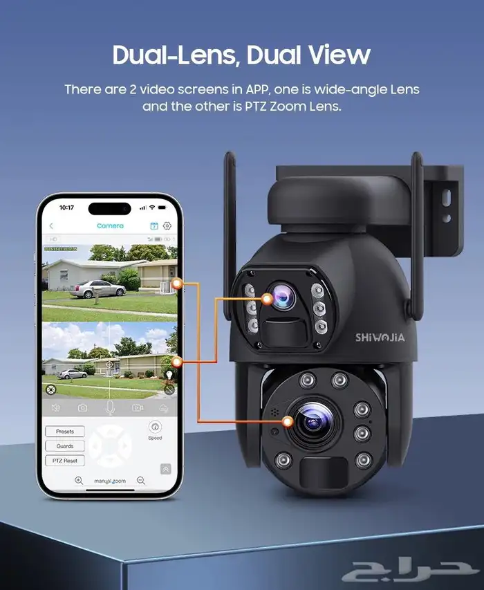 كاميرات مراقبة طاقة شمسية بشريحة 4k وبزوم عالي - عدستين 2