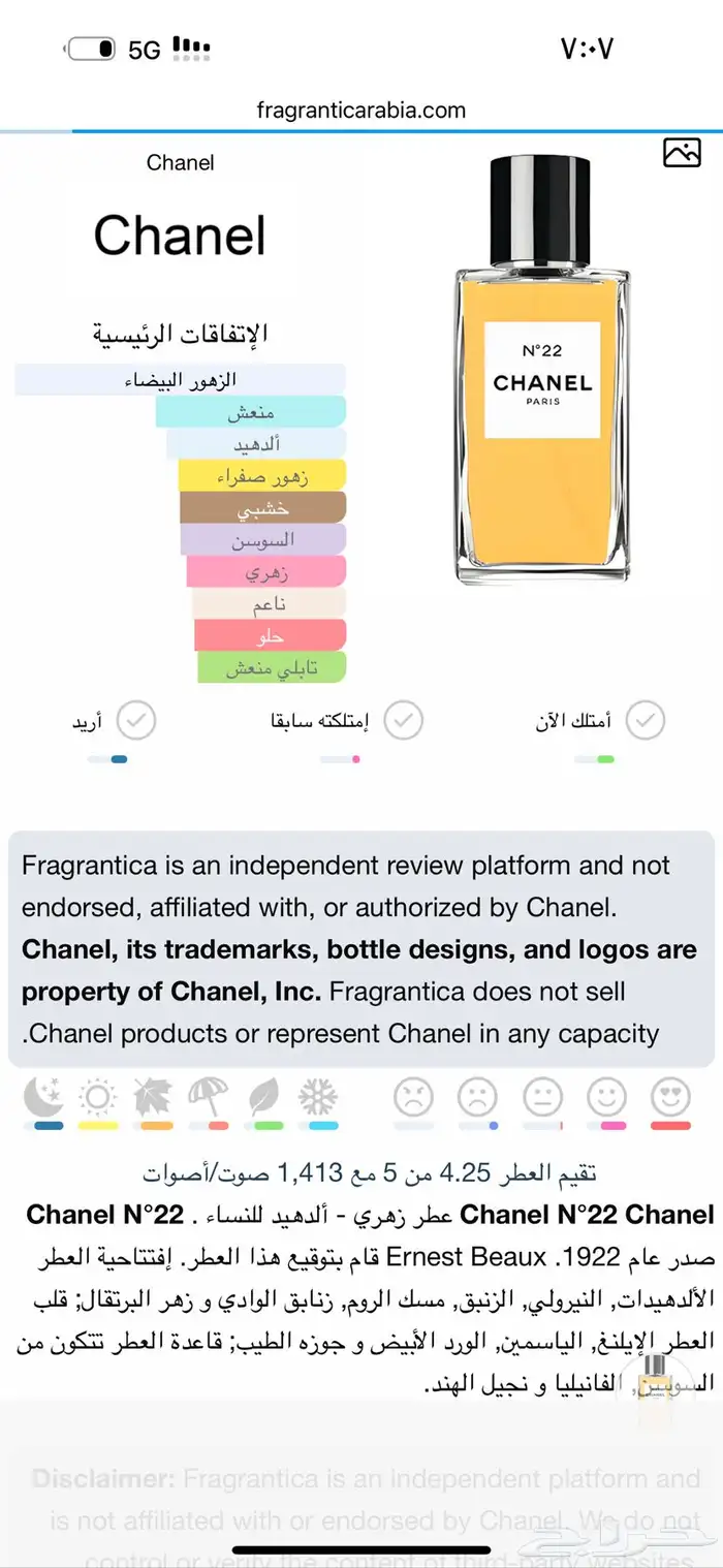 عطر 22 من شانيل 5