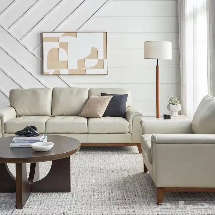 تصفيه اكثر من 75 بالميه كنبه ثلاثيه جلد فااخر جديد هوم سنتر 7