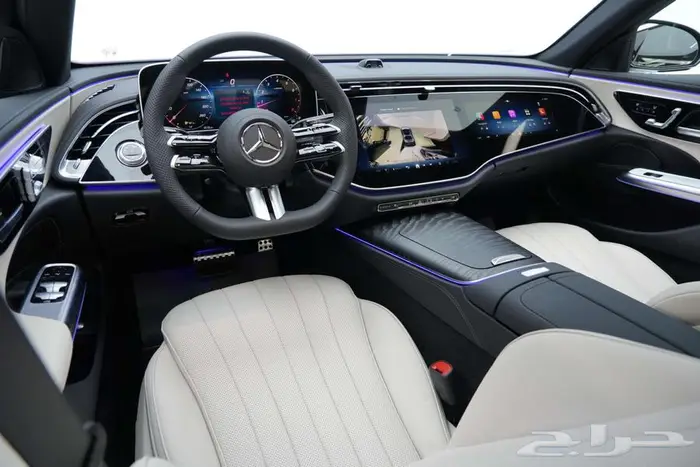 مرسيدس E 200 موديل 2026 أصفار خليجي رمادي غامق بيج 11