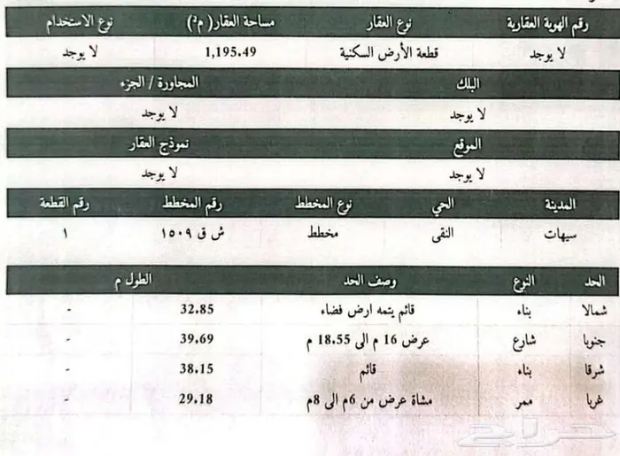 للبيع ارض في سيهات حي النقى 4