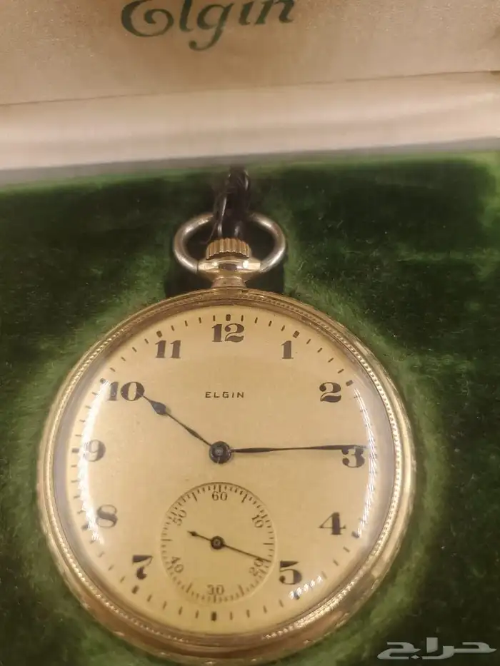 ساعة جيب ماركة Elgin اصليه لم تستخدم تغطيس ذهب وليس طلاء 2