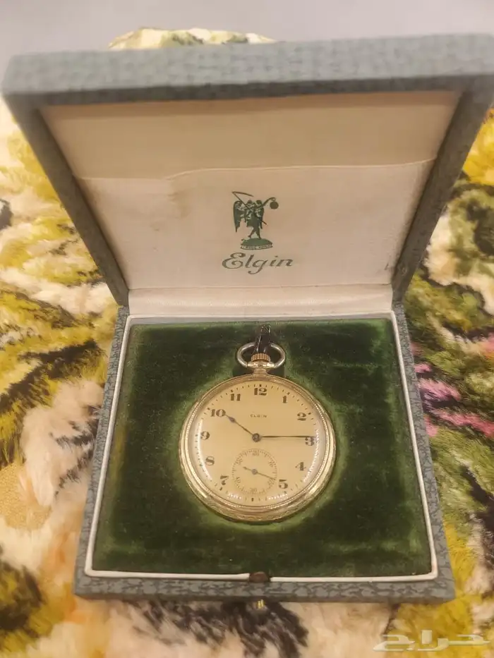 ساعة جيب ماركة Elgin اصليه لم تستخدم تغطيس ذهب وليس طلاء 0
