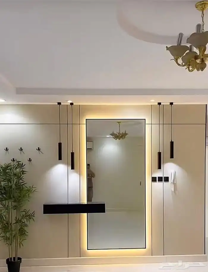 مرايات ارفف طاولات ديكورات شيبورد ديكور صاله رف معلق 0