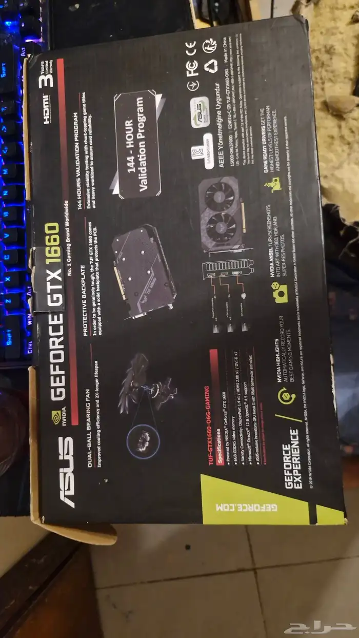 كرت شاشة GTX1660 oc tuf gameinf Asus 1