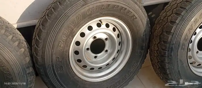 اربع كفرات دنلوب مضلع 16 وجنوط هلل 4