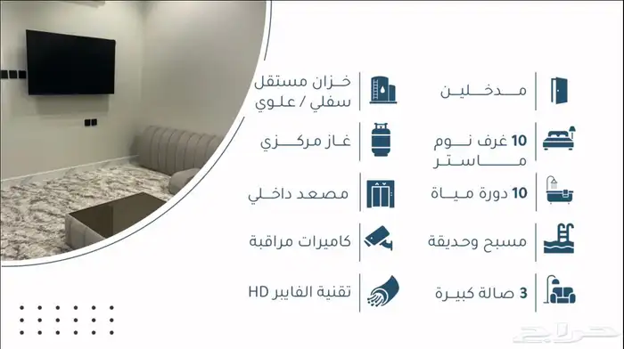 فيلا فاخرة للبيع في حي الواحه مؤثثه 3