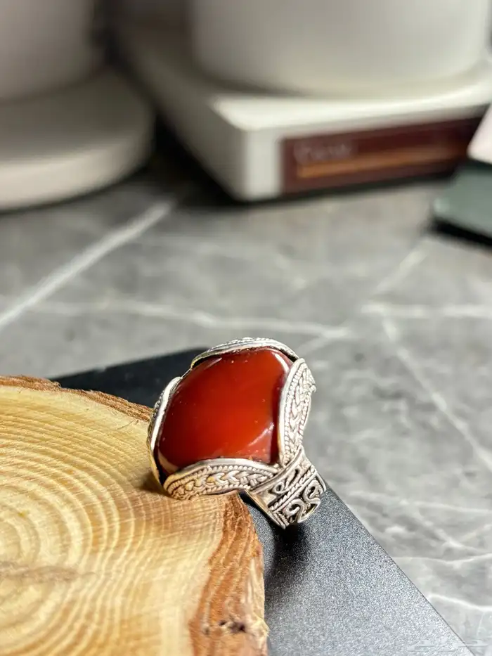 خاتم عقيق يمني صياغه نجرانيه 3