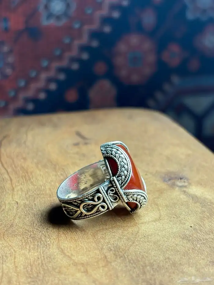 خاتم عقيق يمني صياغه نجرانيه 2